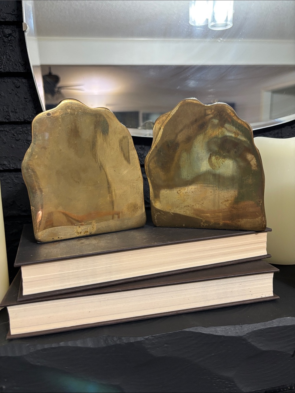Vintage Pair Of Brass Magnolia or dogwood flower Bookends - floral decor - Picture 5 of 12